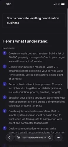 Socratodo presenting its understanding of a concrete business