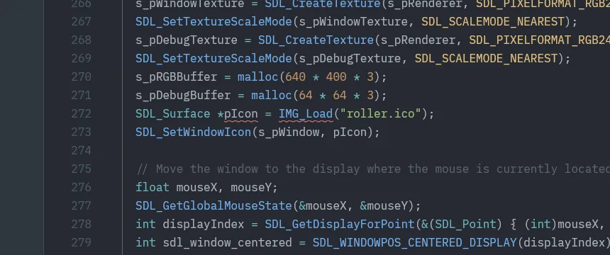 Screenshot showing SDL_image header not found error in Zed editor